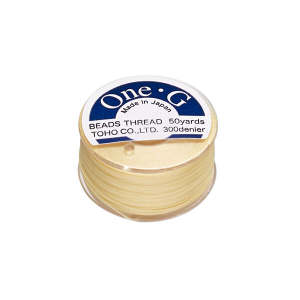 Thread, One-G™, nylon, pkg/50 yards, light yellow, size 0. image number 0