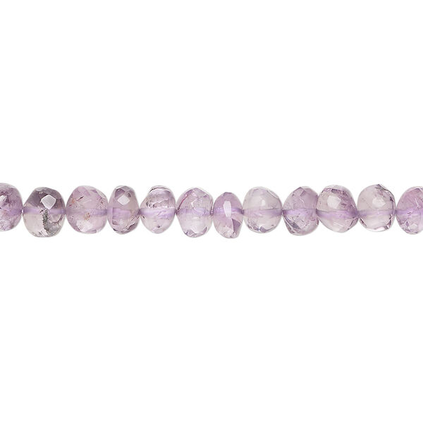 Amethyst 1pkg1, hand-cut faceted rondelle bead natural, 13 inch light to medium 5x3mm-6x4mm image number 0