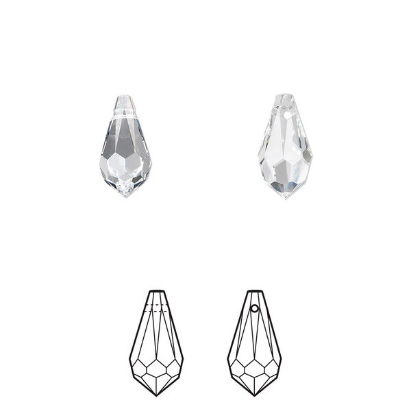 Drop 288pk crystal, Swarovski® 11x5.5mm pendant teardrop 6000 image number 0