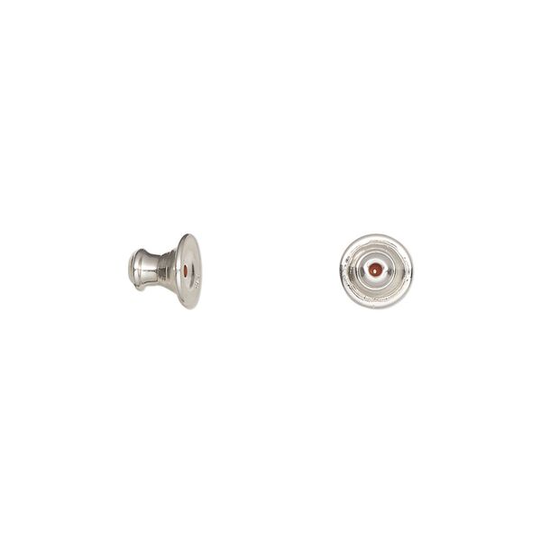 Earnut 1pkg10 sterling silver, 6x5mm barrel, 5 pair image number 0