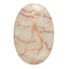 Redline marble 1pkg1, top-drilled domed oval flatback focal, 44x30mm-45x33mm image number 0