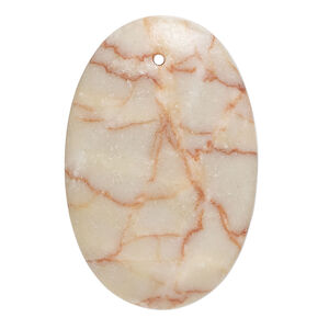 Redline marble 1pkg1, top-drilled domed oval flatback focal, 44x30mm-45x33mm