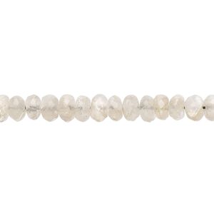 Grey moonstone 1pkg1, hand-cut faceted rondelle bead natural 15 inch 5x3mm-6x4mm