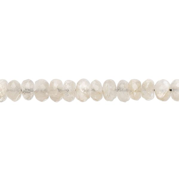Grey moonstone 1pkg1, hand-cut faceted rondelle bead natural 15 inch 5x3mm-6x4mm image number 0