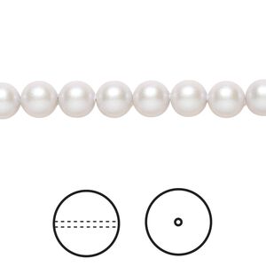 Pearl 50pk iridescent dove grey, Crystal Passions® 6mm round 5810