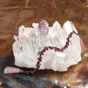 Rhodolite garnet (natural) 1pkg1, hand-cut top-drilled faceted puffed teardrop bead, 8 inches 6mm