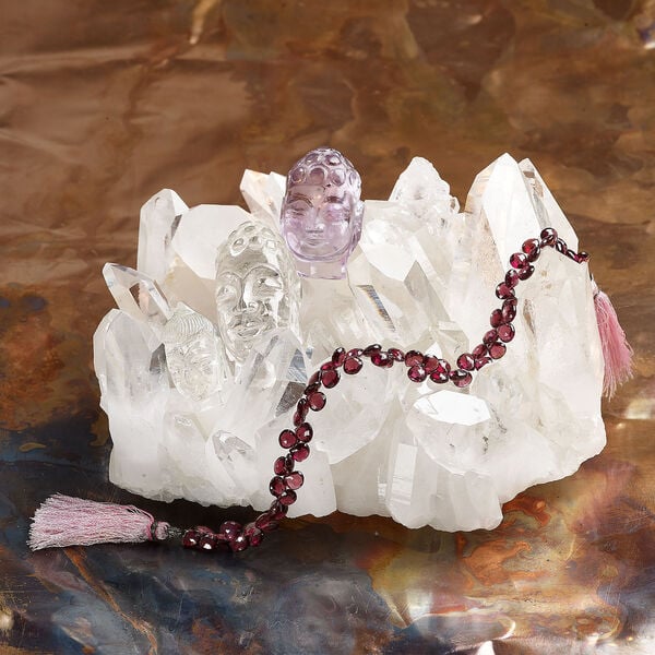 Rhodolite garnet (natural) 1pkg1, hand-cut top-drilled faceted puffed teardrop bead, 8 inches 6mm image number 0