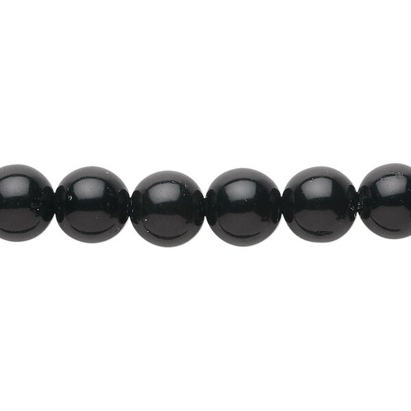 Black obsidian 1pkg1, round bead natural 15.5-16 inch 8mm image number 0