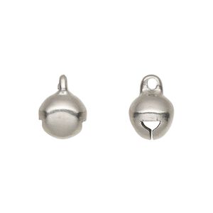 Bell, stainless steel, 10mm round with clapper. Sold per pkg of 10.