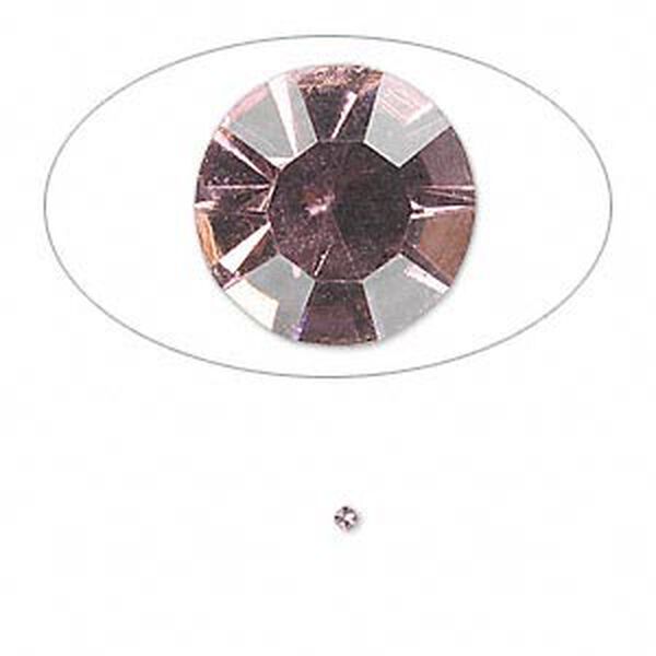 Chaton, glass rhinestone, light amethyst purple, foil back, 1.4-1.5mm faceted round, PP8. Sold per pkg of 72. image number 0