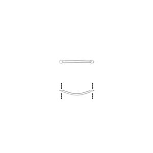 Link, silver-plated brass, 20x3mm curved bar. Sold per pkg of 20.