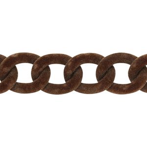 Chain 1pkg1 curb, 13mm, aluminum / flocked brown 24 inch