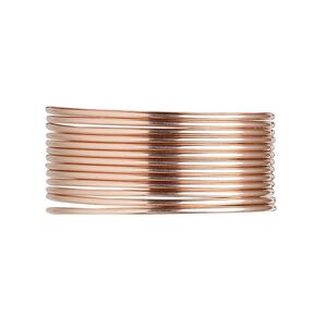 Wire, 12Kt rose gold-filled, dead-soft, round, 18 gauge. Sold per pkg of 5 feet.