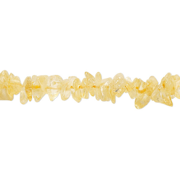 Bead, citrine (dyed / heated), small to medium chip, Mohs hardness 7. Sold per 15-1/2" to 16" strand. image number 0
