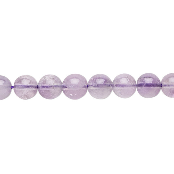 Bead, amethyst (natural), light, 6mm round, C grade, Mohs hardness 7. Sold per 15-1/2" to 16" strand. image number 0