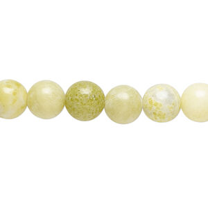 Peridot "jasper" 1pkg1, round bead natural, 15 inch 8-9mm