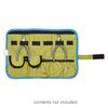 Pouch, canvas / elastic / VELCRO®, blue / green / black, 14x9-1/2 inches with hook and loop closure with wraparound strap. Sold individually. image number 0