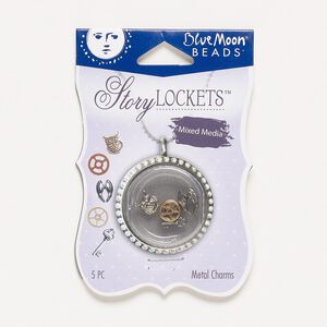 Charm mix, gold- / antique silver- / copper-finished "pewter" (zinc-based alloy), assorted undrilled shapes. Sold per pkg of 5.