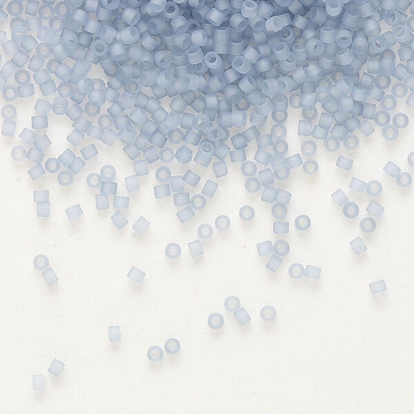 Seed bead, Delica®, glass, pkg/7.5g, #11 round, translucent matte glazed luster shadow grey (DB-0381). image number 0