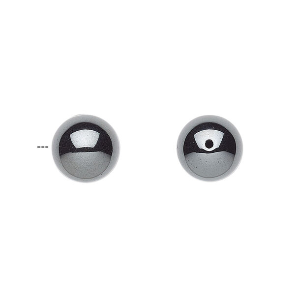 Hemalyke&trade; 1pkg4, half-drilled round bead 10mm image number 1