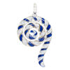 Focal, lampworked glass 1pkg1, opaque black / clear / white with copper-colored glitter, 3x1.5 inch swirl. image number 0