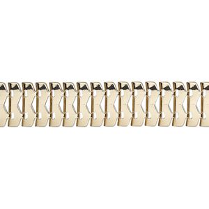 Chain 1pkg1 link, 10mm interlocking band, gold-finished steel 5 foot unfinished
