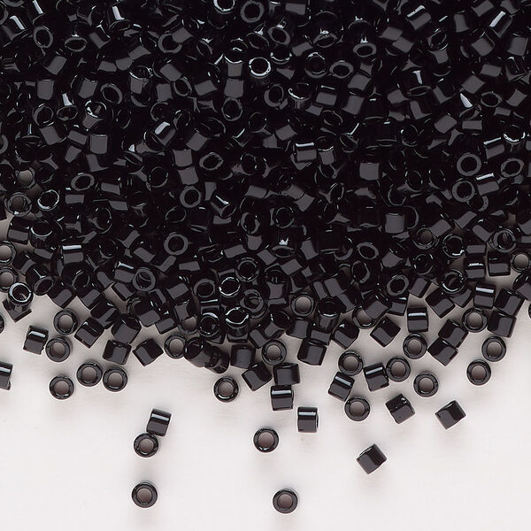 Seed bead, Delica®, glass, pkg/250g, #10 round, opaque black (DBM-0010). image number 0