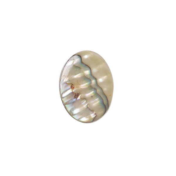 Cabochon, abalone shell (coated), 18x13mm calibrated oval, Mohs hardness 3-1/2. Sold per pkg of 4. image number 0