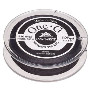 Thread, One-G™, nylon, pkg/125 yards, black, size 0.