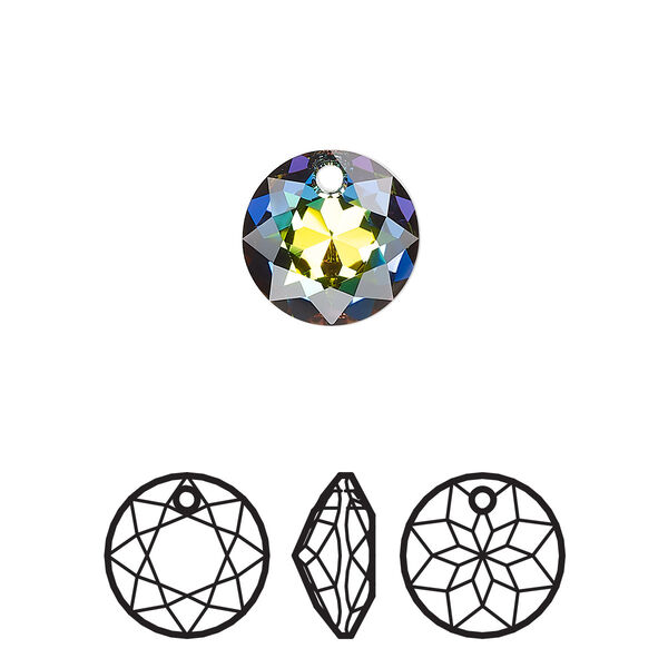 Drop 2pk crystal vitrail medium, Crystal Passions® 10mm pendant classic cut 6430 image number 0