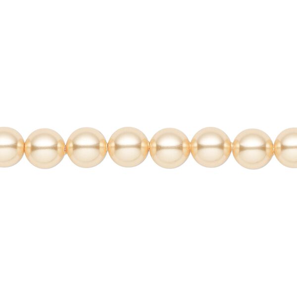 Pearl 50pk gold, Crystal Passions® 6mm round 5810 image number 0