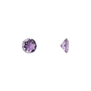 Amethyst 1pkg1, hand-cut faceted round gem natural 7mm
