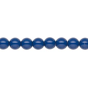 Pearl 25pk navy blue, Preciosa Czech crystal 6mm round