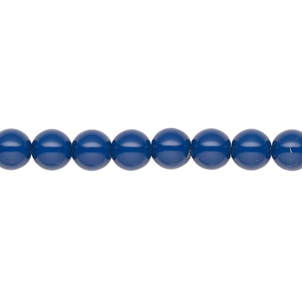 Pearl 25pk navy blue, Preciosa Czech crystal 6mm round image number 0