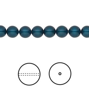 Pearl 500pk petrol, Swarovski® 6mm round 5810