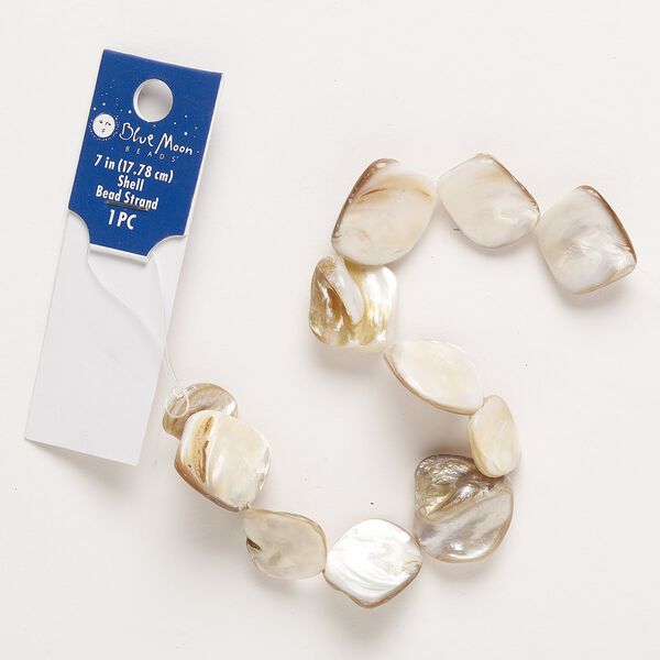 Bead, blister pearl shell (natural), 16x13mm-23x22mm freeform with 0.6-0.8mm hole. Sold per 7-inch strand. image number 0