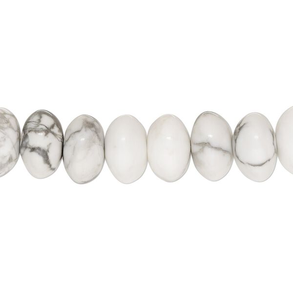 Howlite 1pkg1, rondelle bead natural 15.5-16 inch 10x6mm image number 0