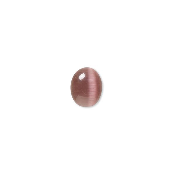 Cabochon, cat's eye glass (fiber optic glass), purple, 10x8mm calibrated oval, quality grade. Sold per pkg of 10. image number 0