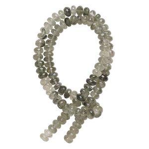 Tourmalinated quartz 1pkg1, hand-cut micro-faceted rondelle bead natural 14 inch 5x3mm-6x4mm