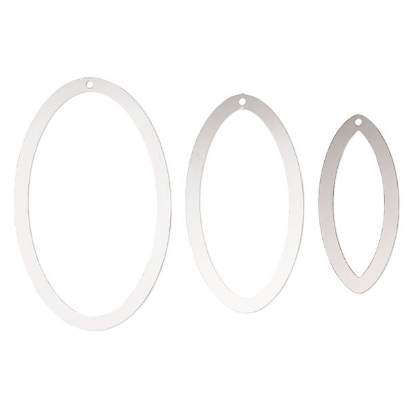 Focal, stainless steel, 36x16mm / 44x24mm / 52x32mm open oval. Sold per 3-piece set. image number 0