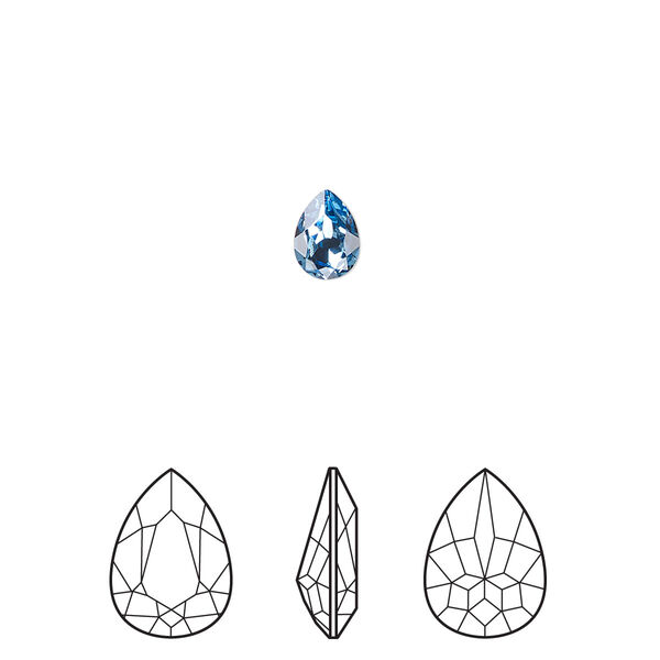 Fancy stone 360pk ice blue foil back, Swarovski® ReCreated™ 6x4mm pear 4320 image number 0