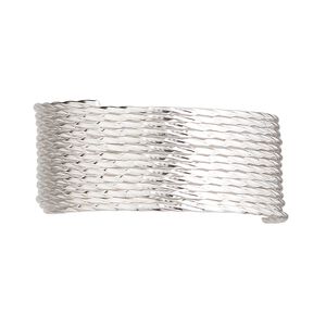 Wire, sterling silver, full-hard, twisted square, 20 gauge. Sold per pkg of 5 feet.