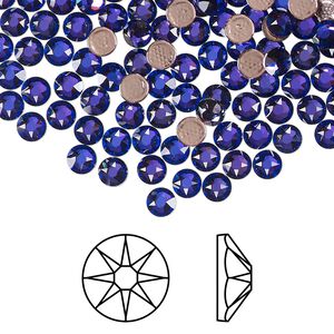 Flat back 1440pk crystal heliotrope foil back, Swarovski® hotfix 3.8-4mm round SS16 2078