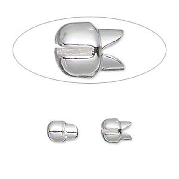 Crimp, Bulldog Crimp™, silver-plated "pewter" (zinc-based alloy), 7x6mm. Sold per pkg of 10. image number 0