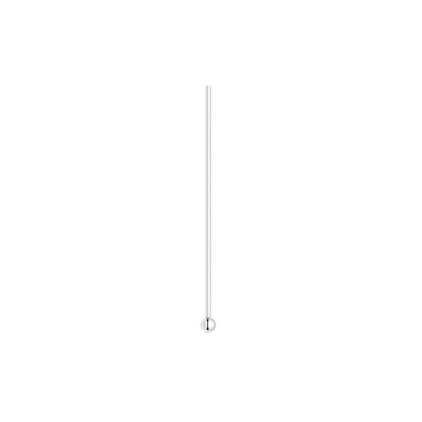 Head pin, sterling silver, 1 inch with 1.5mm ball, 24 gauge. Sold per pkg of 10. image number 0