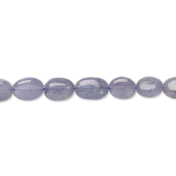 Bead, tanzanite (heated), 5x3mm-9x6mm hand-cut oval, C grade, Mohs hardness 6 to 7. Sold per 15-1/2" to 16" strand. image number 0