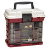 Tote, Plano®, plastic, red and silver, multiple-compartment, 10x7-1/4x11-inch box/tote. Sold individually. image number 1