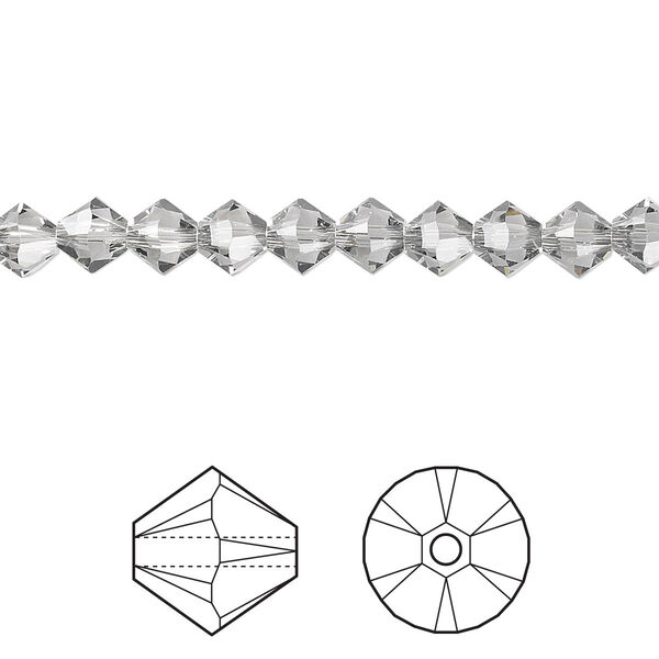 Bead 24pk black diamond, Crystal Passions® 5mm bicone 5328 image number 0