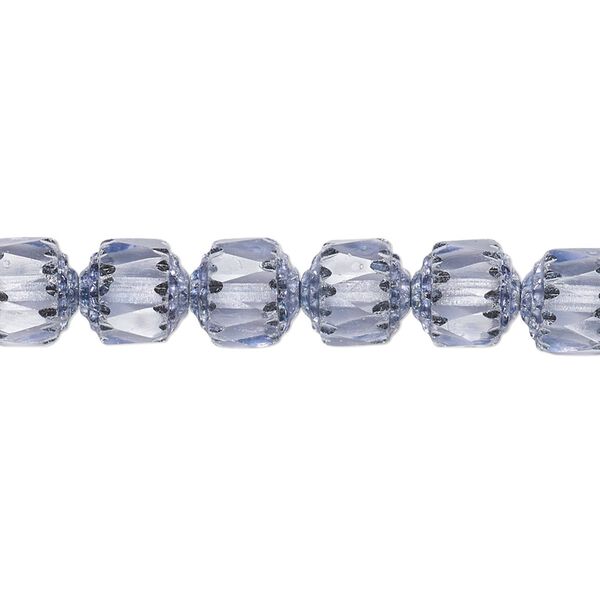 Bead, Czech glass, lilac and metallic lilac, 8mm round cathedral. Sold per 15-1/2" to 16" strand. image number 0