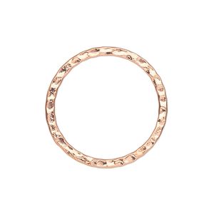 Component, copper-plated steel, 25mm double-sided hammered open round. Sold per pkg of 10.